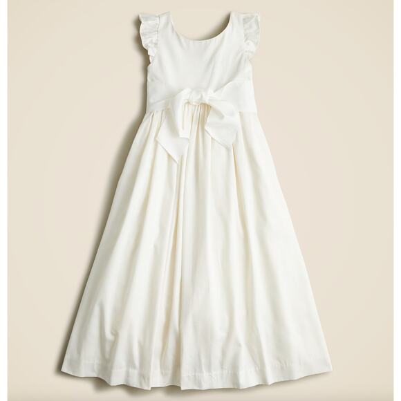 J.Crew Crewcuts Girls Flutter Sleeve Dress Midi Ivory Formal Party Size 5 NWT - Picture 5 of 15